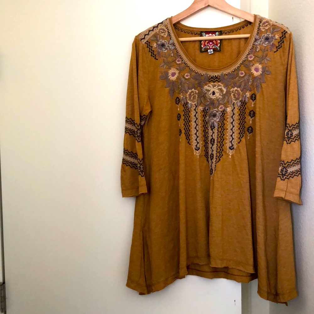 Johnny Was MARUSHKA 3/4 SLEEVE TRAPEZE TEE